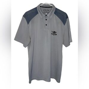 Tattoo Golf Apex Division Polo Shirt Men’s Size Large Gray Stretch Skull Preppy